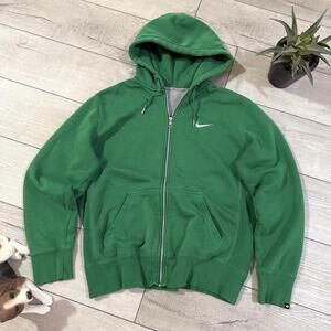 Y2K Nike Sportswear Men’s Solo Swoosh Heavy Fleece Full-Zip Hoodie Green Sz 2XL